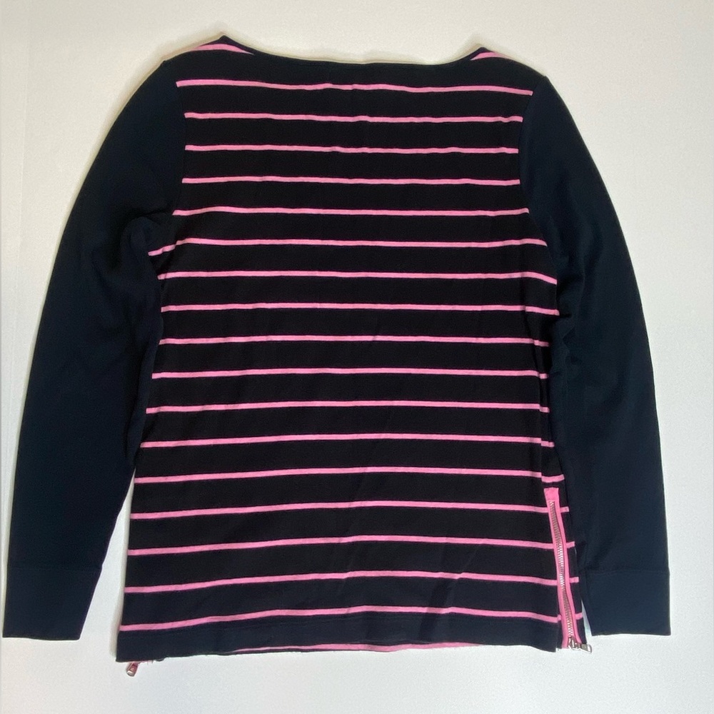 Lauren Ralph Lauren Large Pink Striped Sweater Shirt Soft Chic Preppy‎ - Picture 14 of 14
